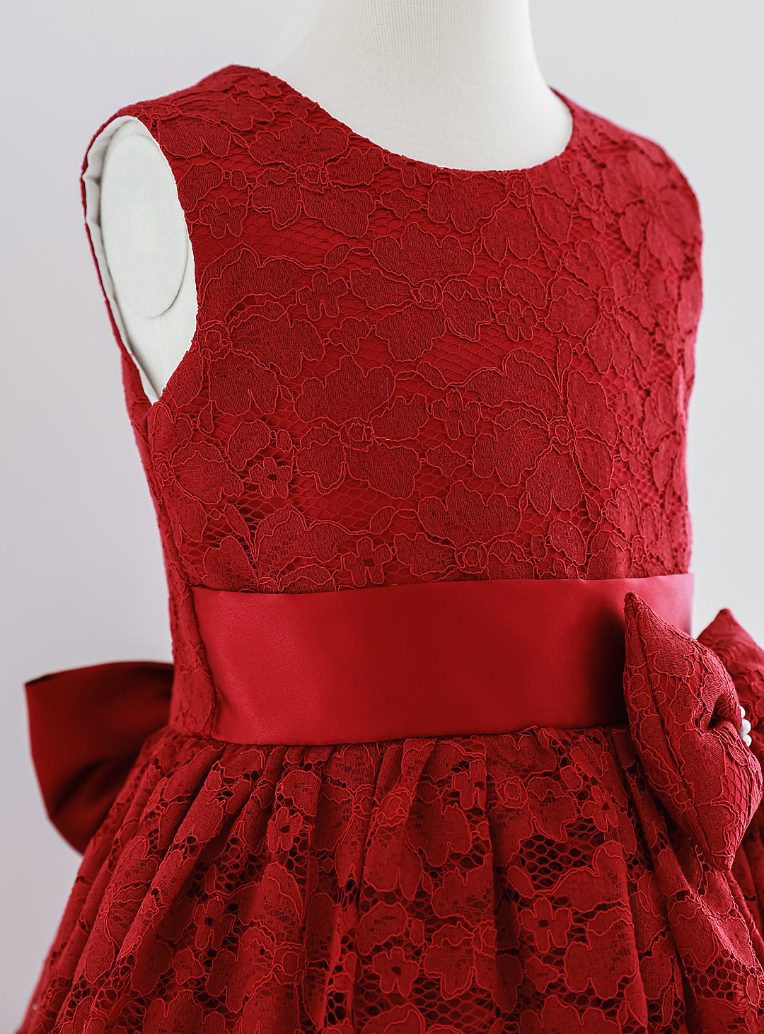 D-SU-142-Flower Chemical Lace Red Dress