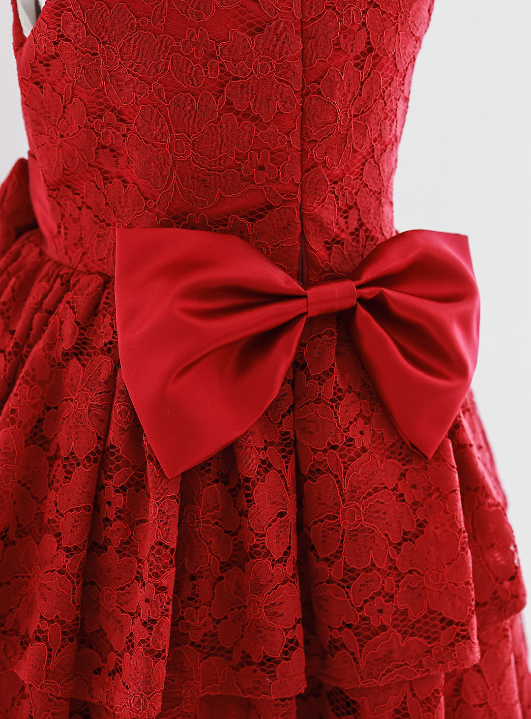 D-SU-142-Flower Chemical Lace Red Dress