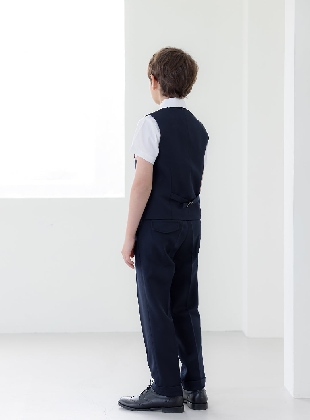 Simple Navy Vest Suit 2 Piece Set (vest, long pants)