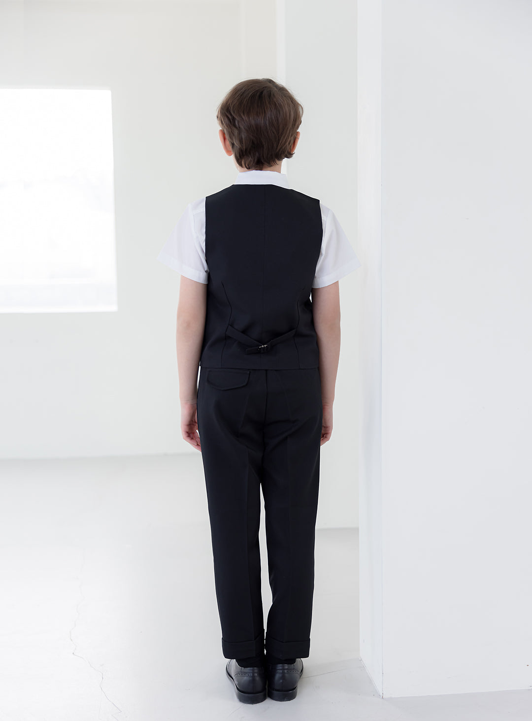 Simple Black Vest Suit 2 Piece Set (vest, long pants)