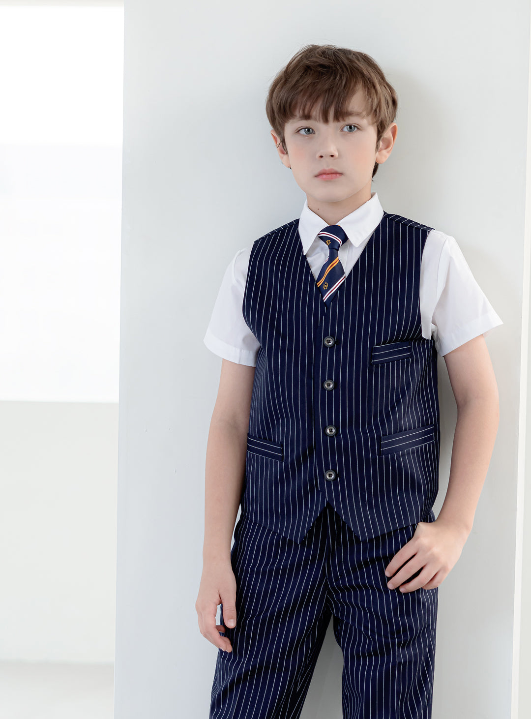 Ted Stripe Vest Suit 2 Piece Set (vest, long pants)