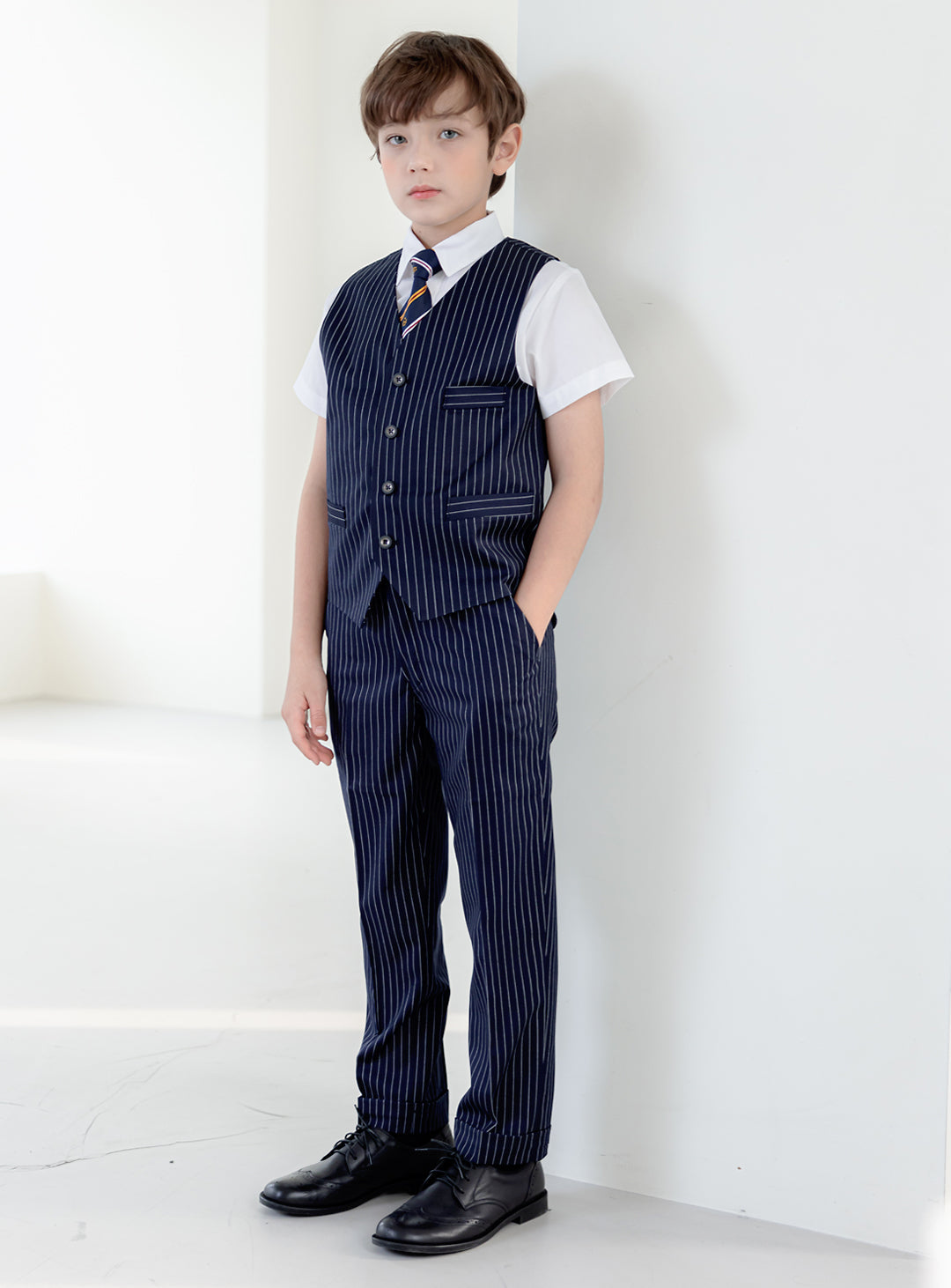 Ted Stripe Vest Suit 2 Piece Set (vest, long pants)