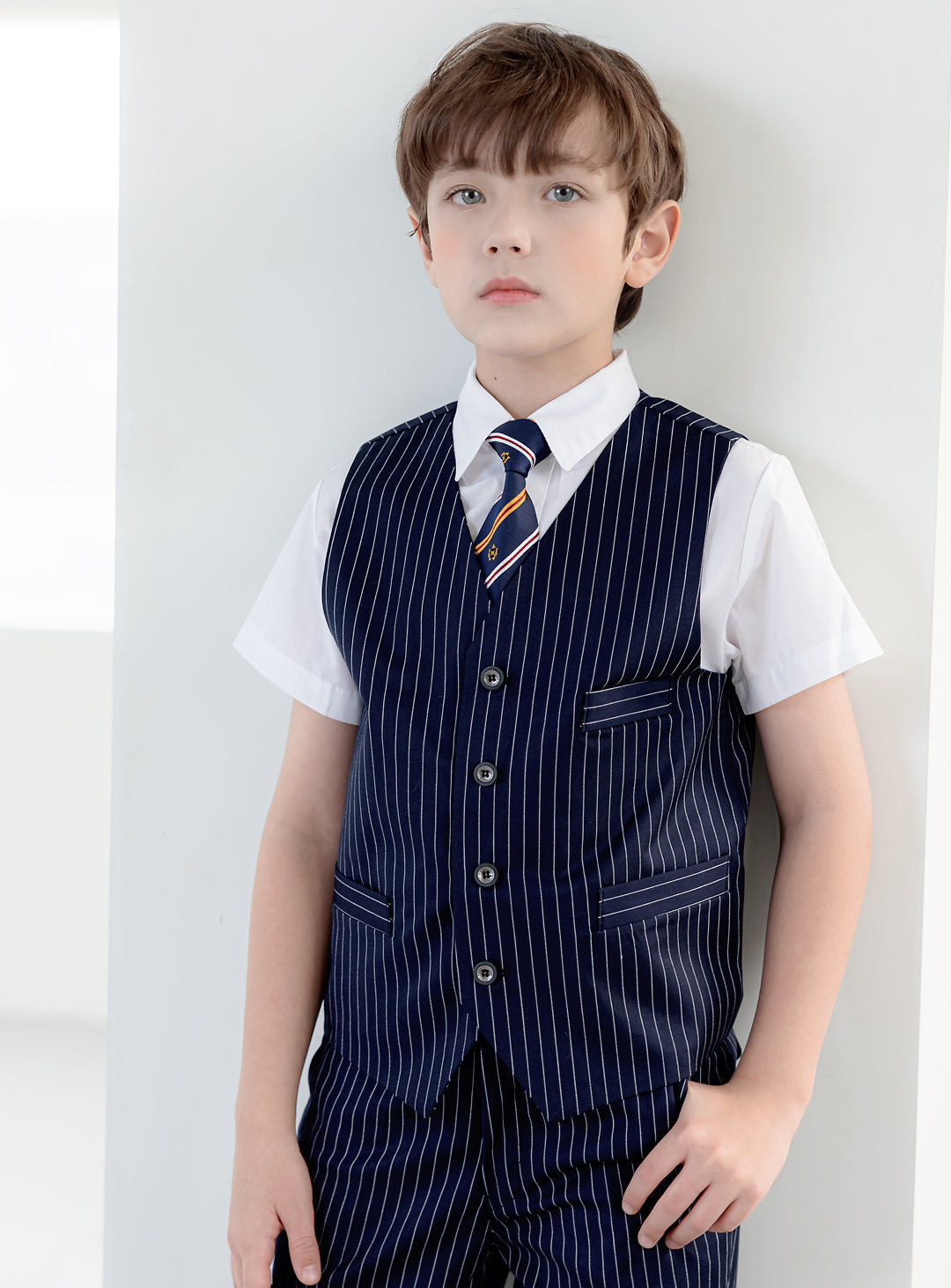 Ted Stripe Vest Suit 2 Piece Set (vest, long pants)