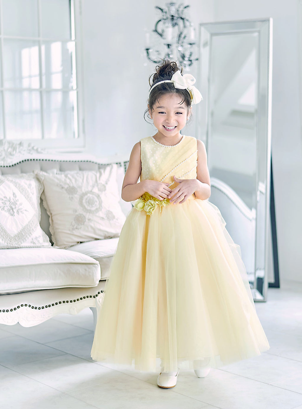 イエロージュエリーロングドレス | DRESCCO 