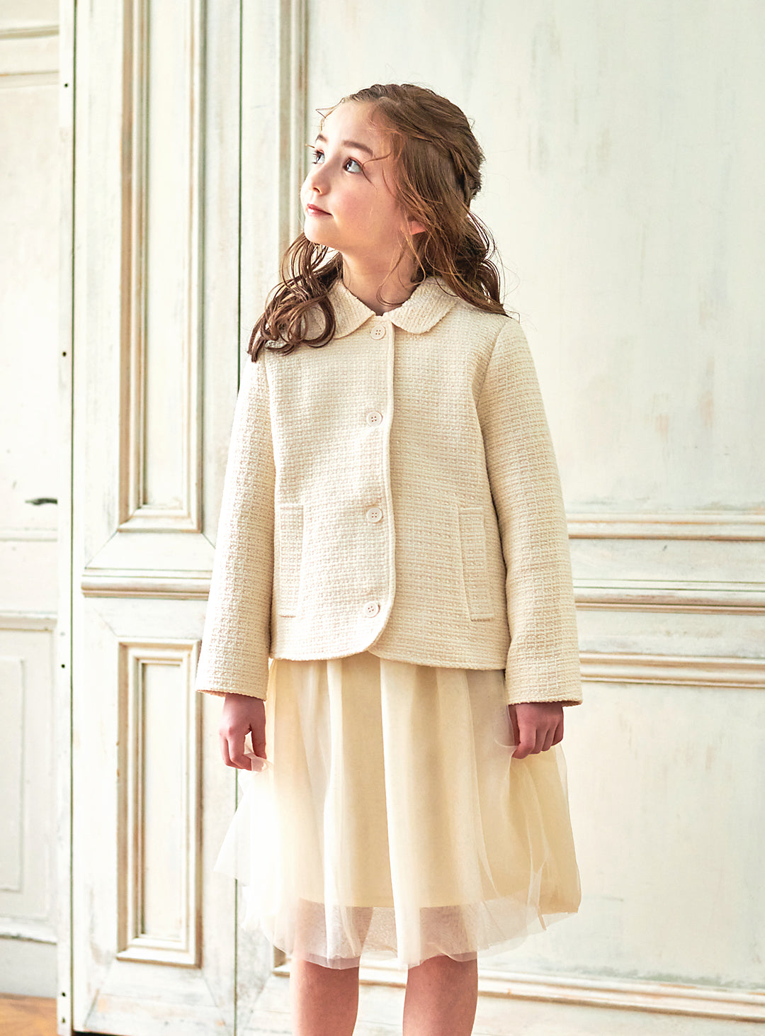 K8106 - Round tweed jacket for kids