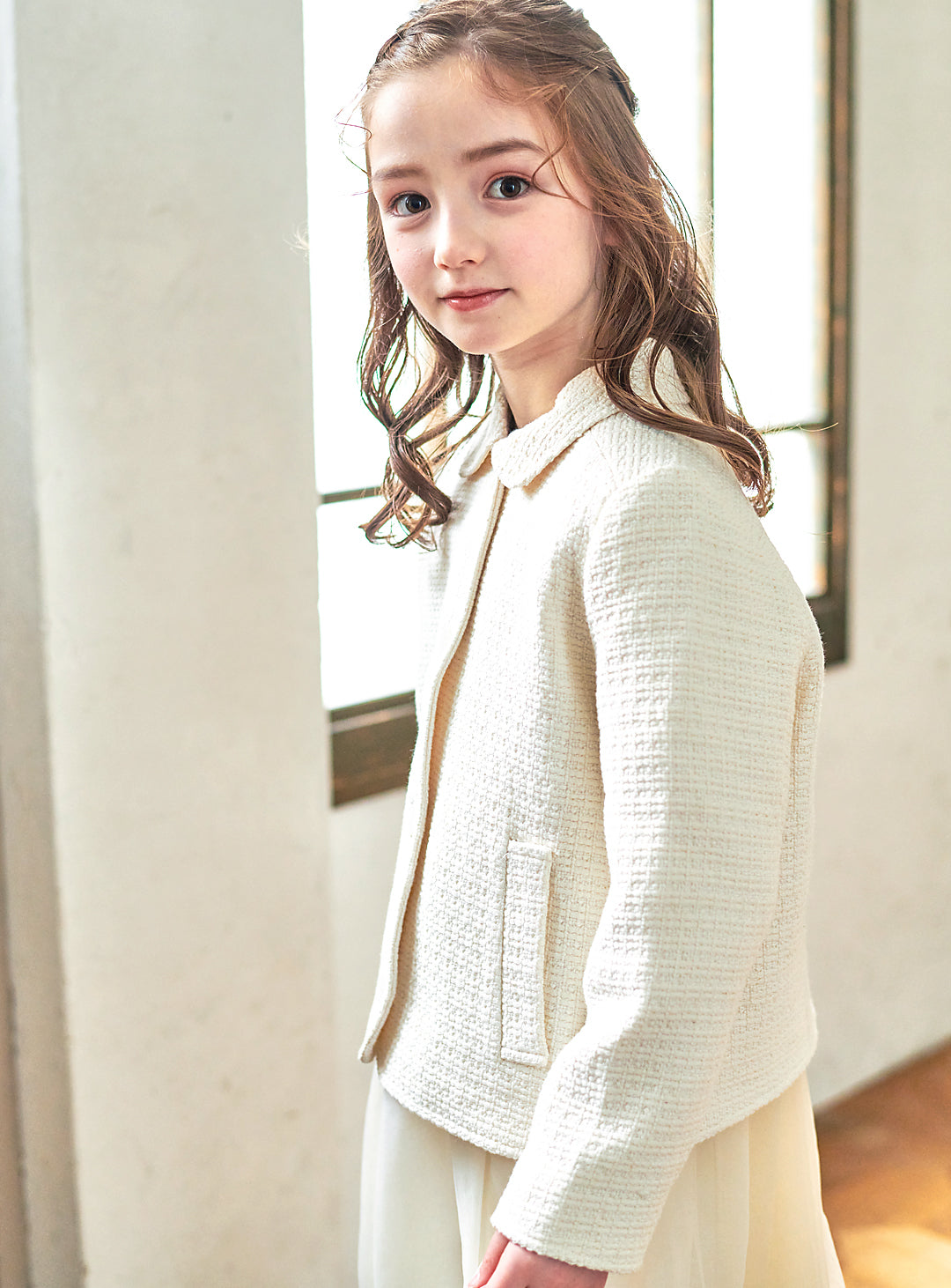 K8106 - Round tweed jacket for kids