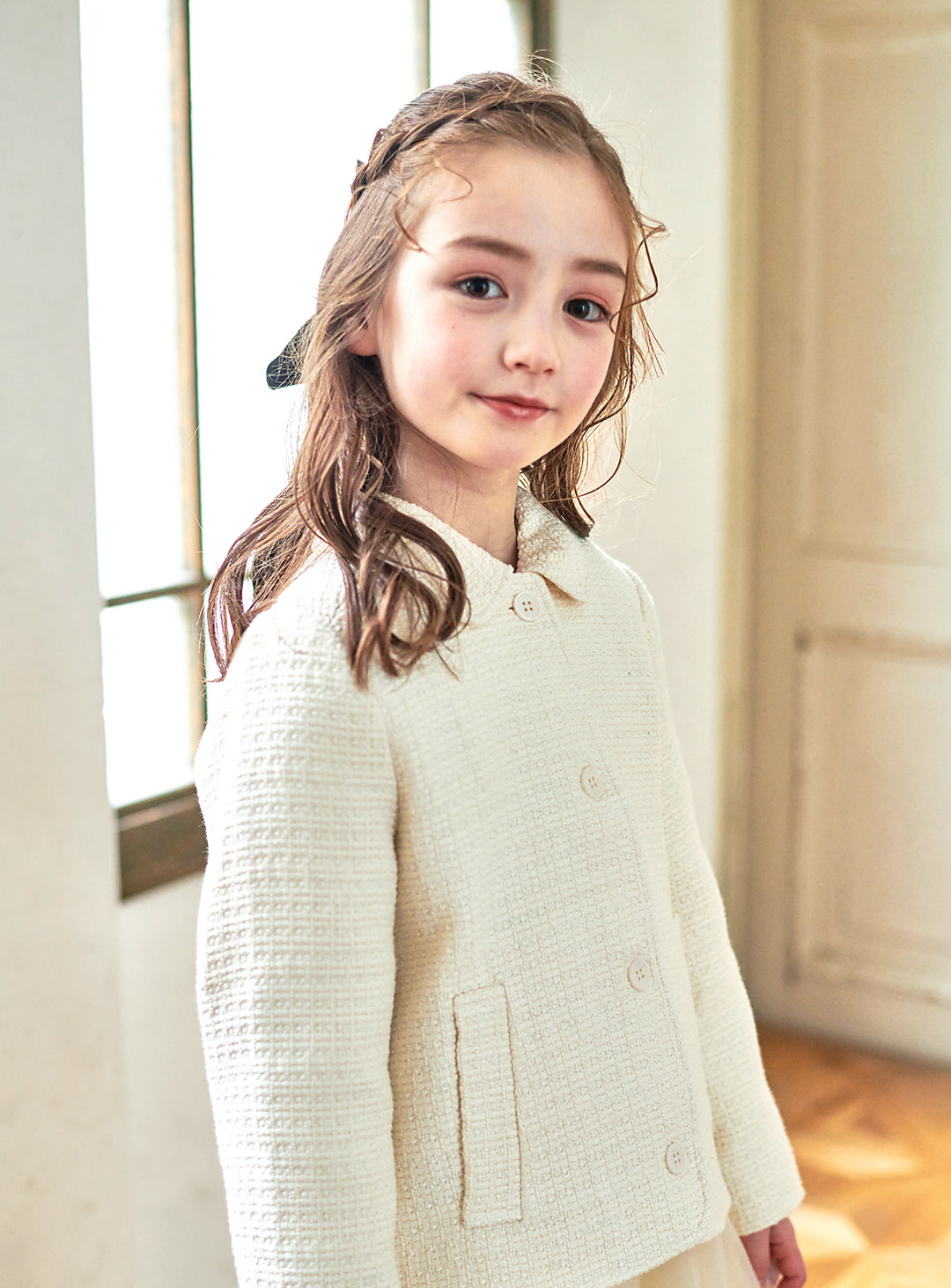 K8106 - Round tweed jacket for kids