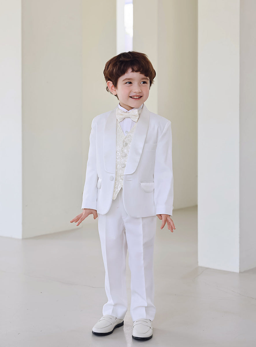 子供スーツ|子供スーツならベーシックホワイトタキシードアイボリー 