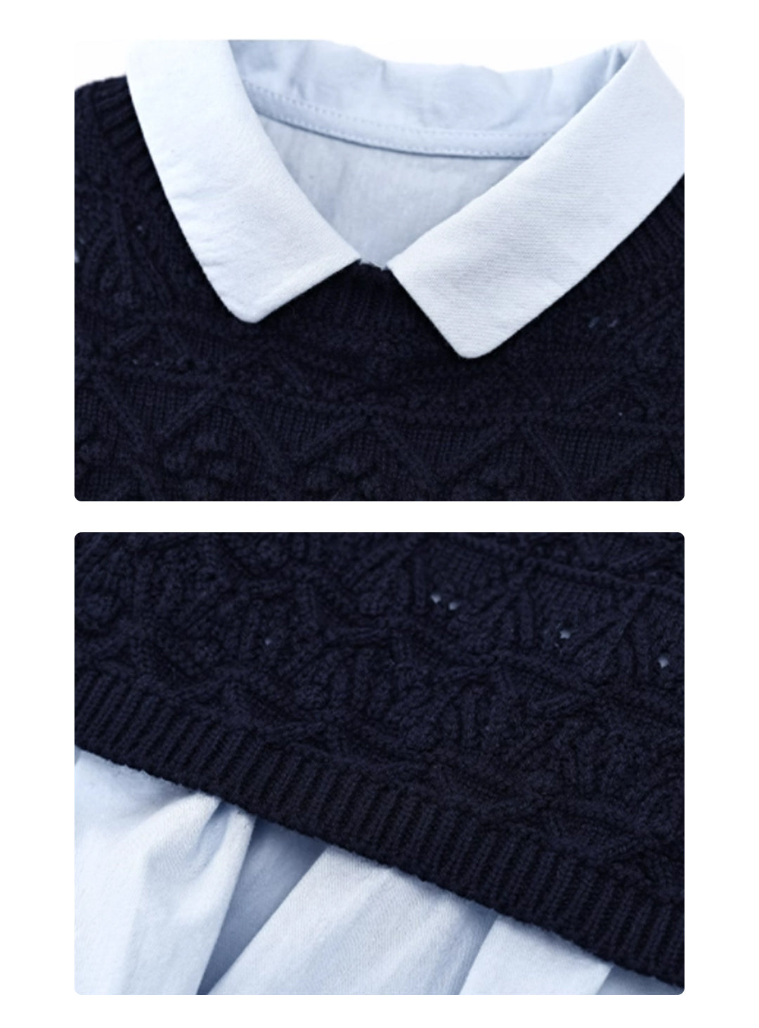 ニット×コットンワンピースセットアップ