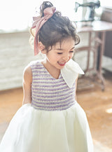 子供ドレス発表会・結婚式・おしゃれなDRESCCOのラベンダーツイードリビティナドレス の画像8