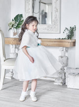 子供ドレス発表会・結婚式・おしゃれなDRESCCOのミントグリーンツイードパフスリーブベルダンディドレスの画像10
