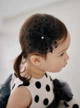 子供ドレス発表会・結婚式・おしゃれなDRESCCOのベビー・ゴールドブラックフロッキードットドレスの画像15