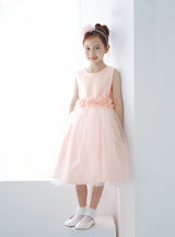 子供ドレス発表会・結婚式・おしゃれなDRESCCOのD-SU-98-3-ベビーピンクローズベルトドレスの画像1