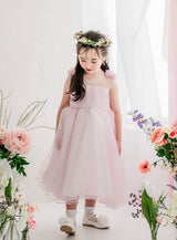 子供ドレス発表会・結婚式・おしゃれなDRESCCOのマグノリアフラワーピンクバイオレットドレスの画像2