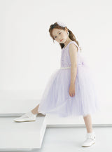 子供ドレス発表会・結婚式・おしゃれなDRESCCOのD-SU-216-バイオレット刺繍パールドレスの画像3