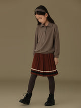 子どもおしゃれ着・スマートカジュアル COCO MODERNのK417 - ツーラインポイントニットプリーツスカートの画像(3)