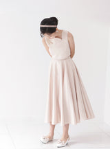 ダフネゴールドピンクツーピースドレス