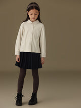 子どもおしゃれ着・スマートカジュアル COCO MODERNのK381 - ダークネイビーウールプリーツスカートの画像(5)