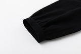K2009 - ジュニア向けラウンドカラーブラック長袖Tシャツ