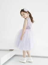 子供ドレス発表会・結婚式・おしゃれなDRESCCOのD-SU-216-バイオレット刺繍パールドレスの画像7