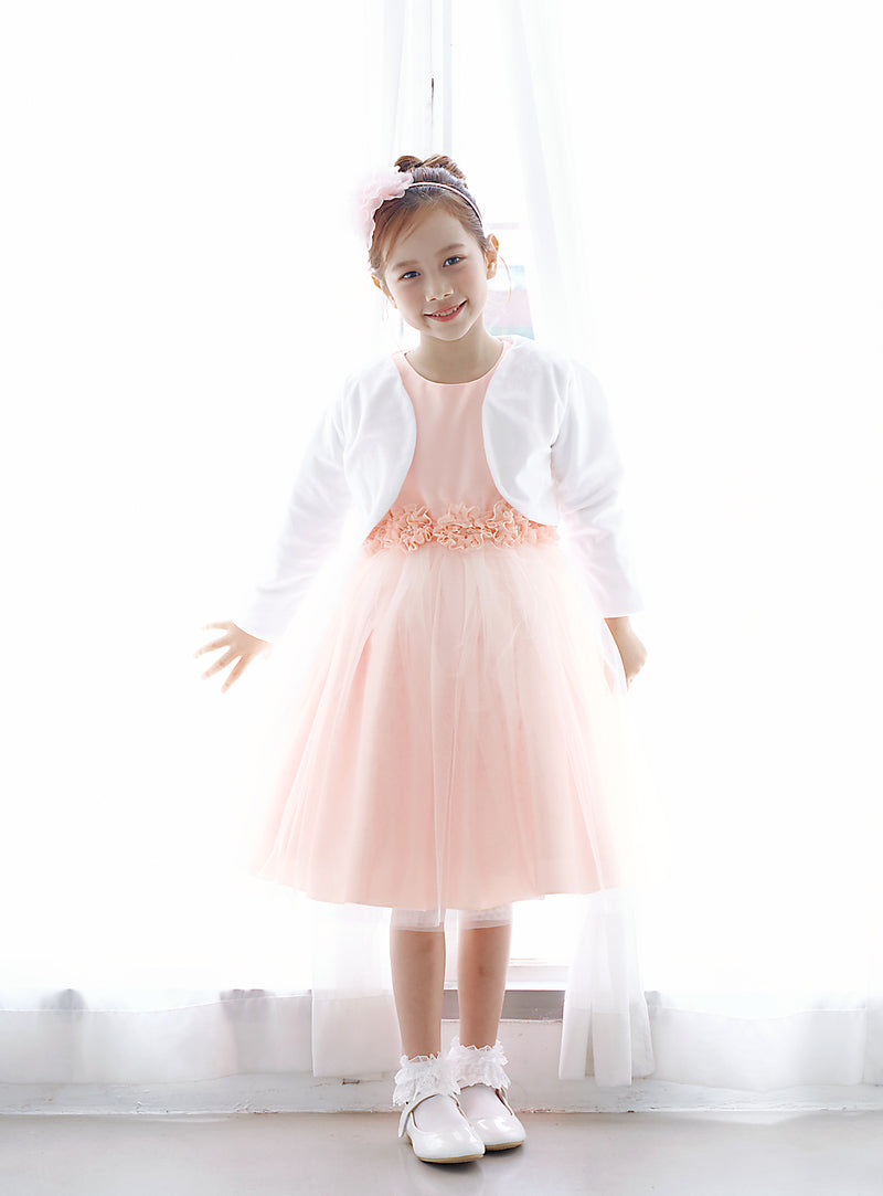 子供ドレス発表会・結婚式・おしゃれなDRESCCOのD-SU-98-3-ベビーピンクローズベルトドレスの画像8