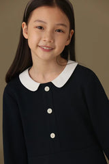 子どもおしゃれ着・スマートカジュアル COCO MODERNのK369 - ラウンドカラーネイビーワンピース裏起毛の画像(12)