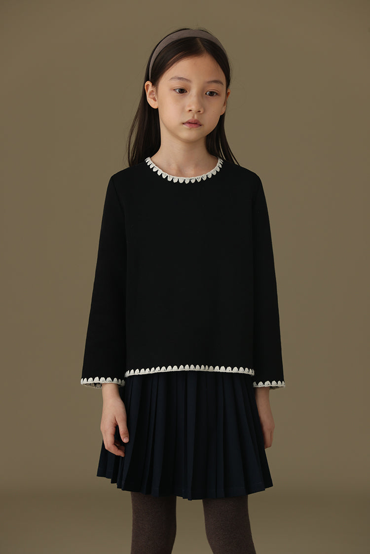 子どもおしゃれ着・スマートカジュアル COCO MODERNのK381 - ダークネイビーウールプリーツスカートの画像(11)