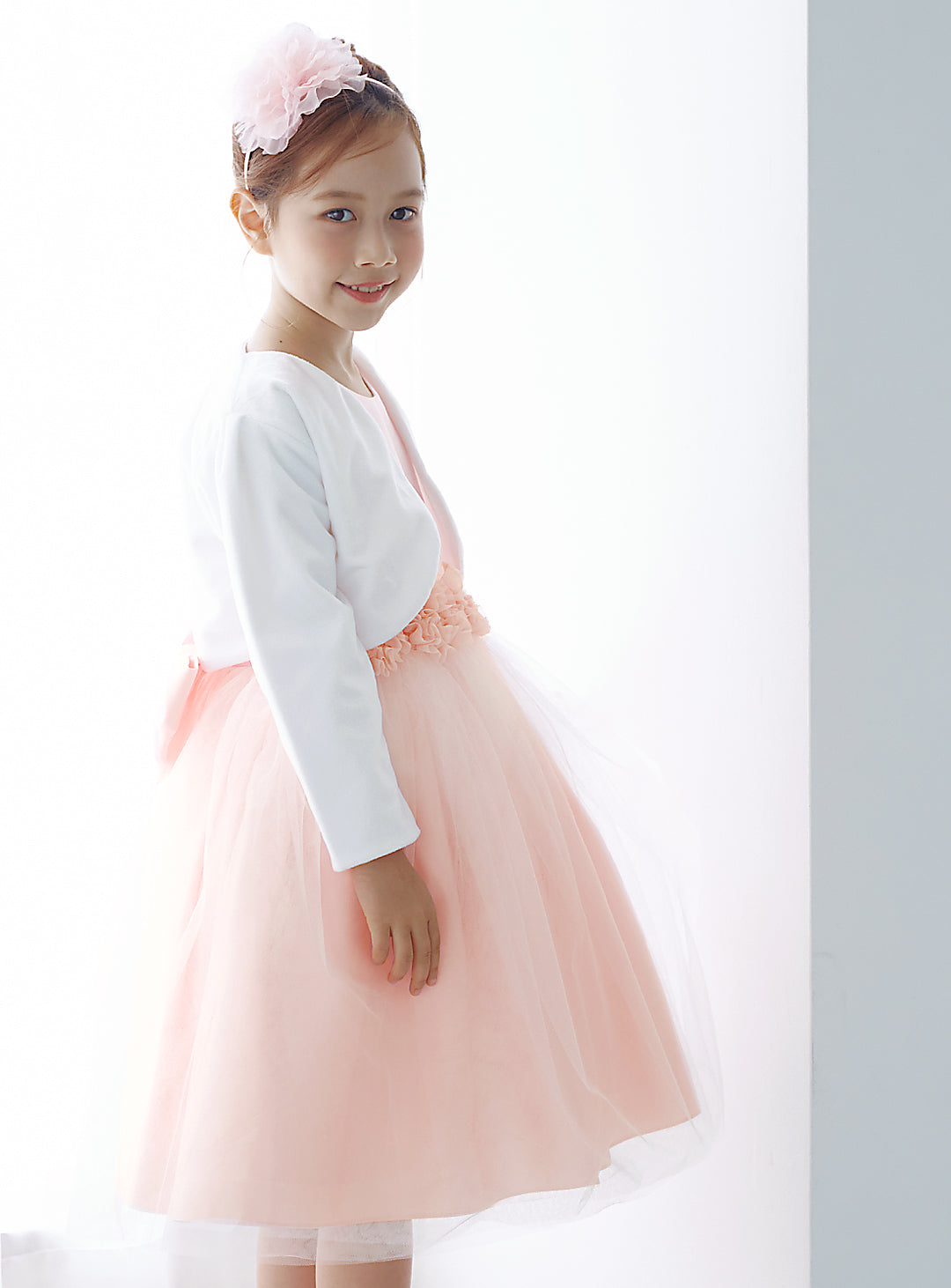 子供ドレス発表会・結婚式・おしゃれなDRESCCOのD-SU-98-3-ベビーピンクローズベルトドレスの画像10