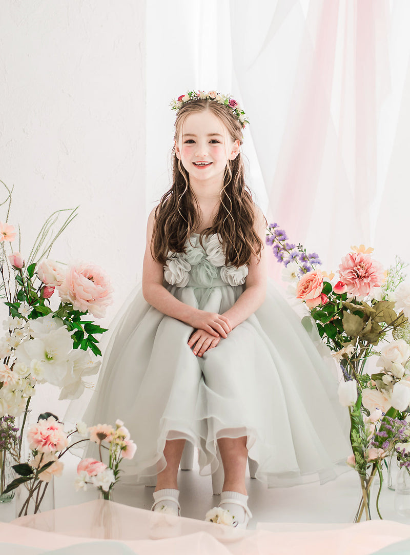 子供ドレス発表会・結婚式・おしゃれなDRESCCOのローズガーデンミントグリーンドレスの画像10