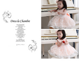 子供ドレス発表会・結婚式・おしゃれなDRESCCOのD-SU-118-ピーチピンクレースフラワードレスの画像7