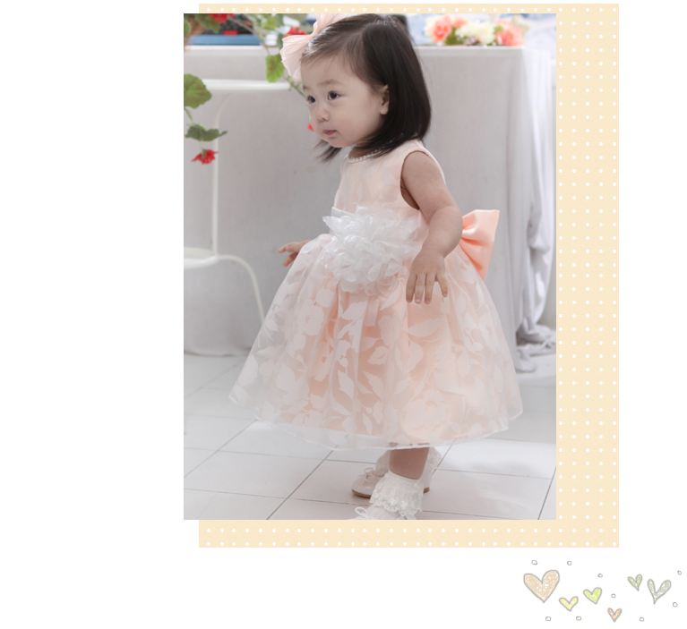 子供ドレス発表会・結婚式・おしゃれなDRESCCOのD-SU-118-ピーチピンクレースフラワードレスの画像3