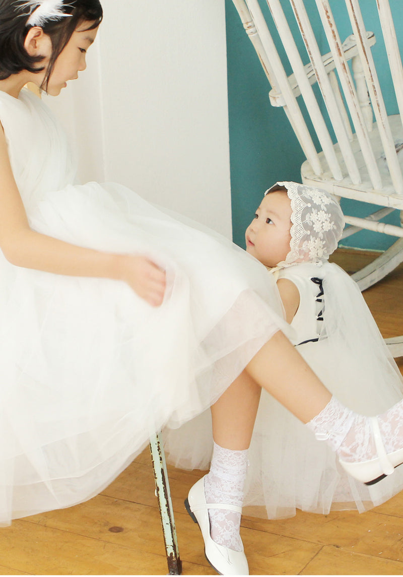 子供ドレス発表会・結婚式・おしゃれなDRESCCOのフレビアホワイトドレスの画像11