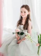 子供ドレス発表会・結婚式・おしゃれなDRESCCOのローズガーデンミントグリーンドレスの画像11