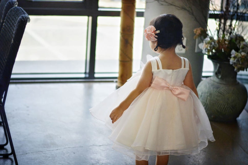 子供ドレス発表会・結婚式・おしゃれなDRESCCOのムーンライトフラワーピーチピンクドレスの画像8