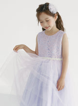 子供ドレス発表会・結婚式・おしゃれなDRESCCOのD-SU-216-バイオレット刺繍パールドレスの画像11