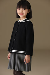 子どもおしゃれ着・スマートカジュアル COCO MODERNのK465 - セーラーカラーホワイトラインブラックジャケットの画像(10)
