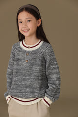 子どもおしゃれ着・スマートカジュアル COCO MODERNのK316 - ハーフボタンバイカラーウール混ニットの画像(9)