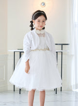 子供ドレス発表会・結婚式・おしゃれなDRESCCOのホワイトシフォンフラワーホルターネックドレスの画像12