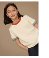 K3054 - オレンジ×グレー×アイボリーTシャツ
