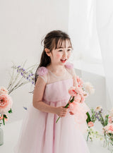 子供ドレス発表会・結婚式・おしゃれなDRESCCOのマグノリアフラワーピンクバイオレットドレスの画像13