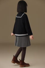 子どもおしゃれ着・スマートカジュアル COCO MODERNのK465 - セーラーカラーホワイトラインブラックジャケットの画像(7)