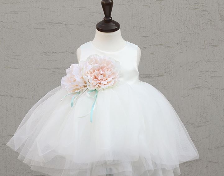 子供ドレス発表会・結婚式・おしゃれなDRESCCOのアプロディーテピンクピーチコサージュドレスの画像13