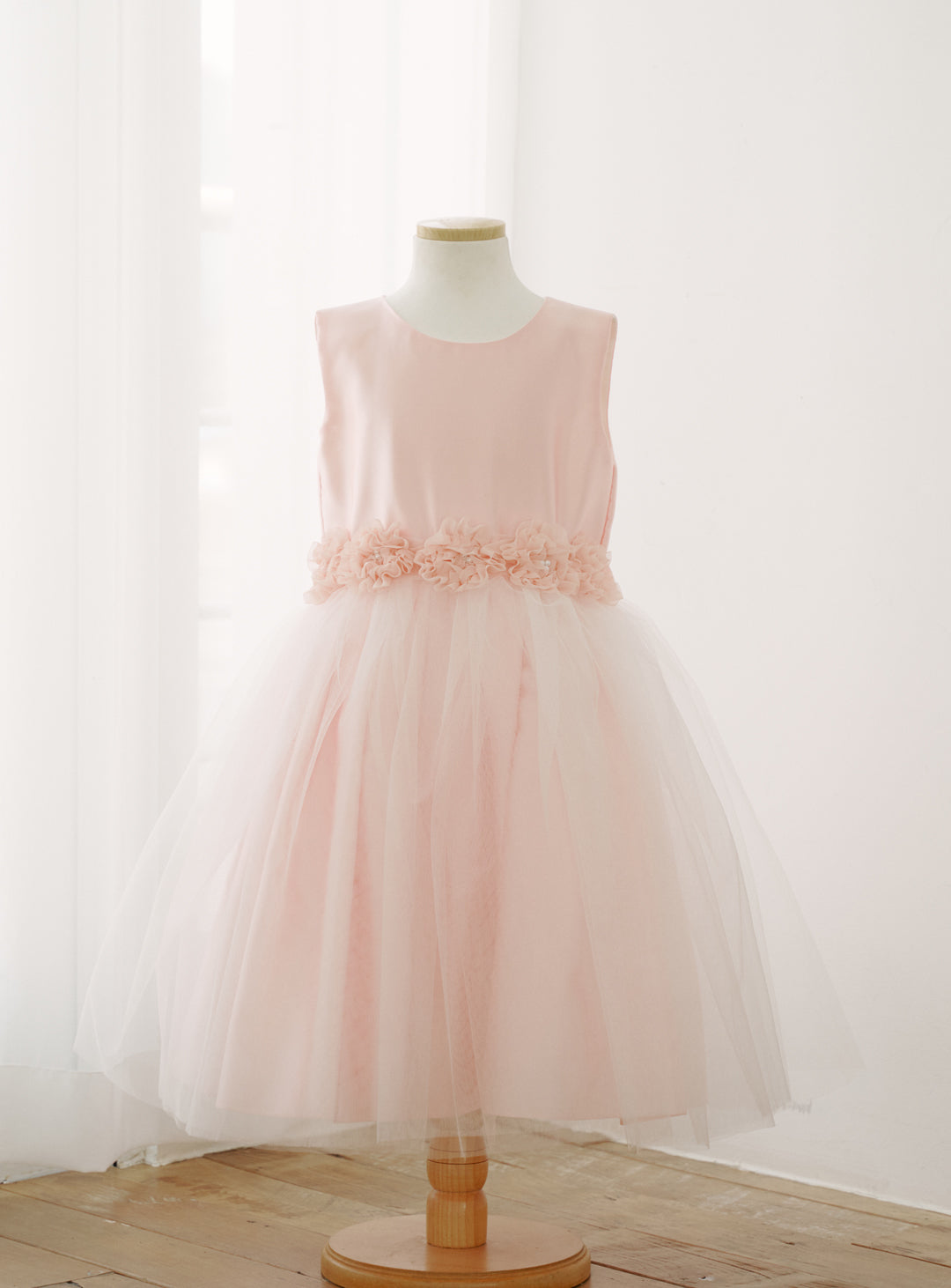 子供ドレス発表会・結婚式・おしゃれなDRESCCOのD-SU-98-3-ベビーピンクローズベルトドレスの画像19