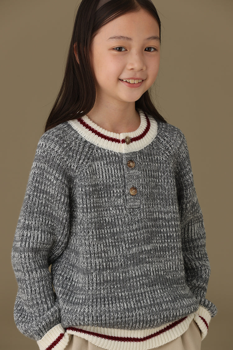 子どもおしゃれ着・スマートカジュアル COCO MODERNのK316 - ハーフボタンバイカラーウール混ニットの画像(10)