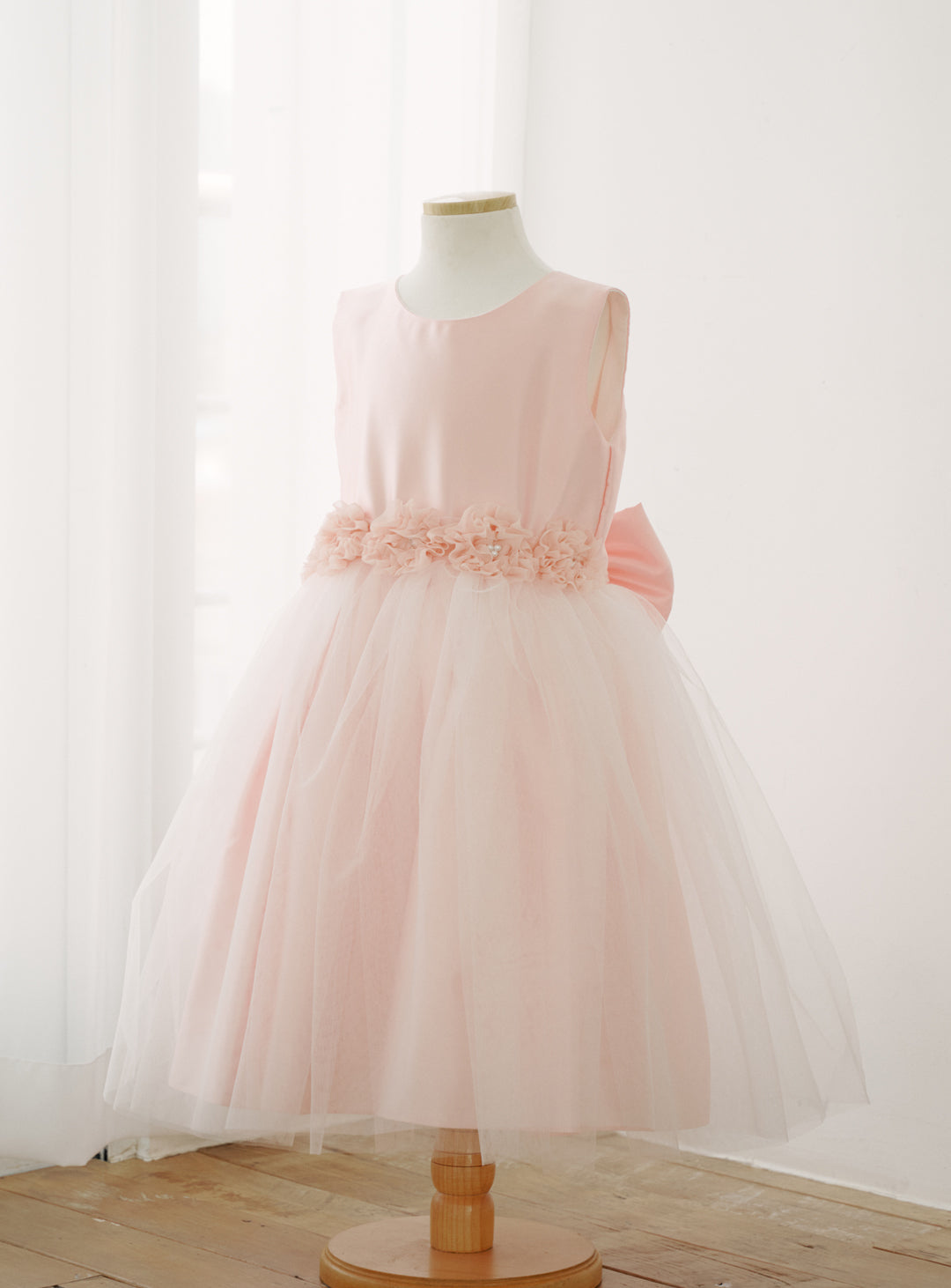 子供ドレス発表会・結婚式・おしゃれなDRESCCOのD-SU-98-3-ベビーピンクローズベルトドレスの画像20