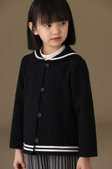 子どもおしゃれ着・スマートカジュアル COCO MODERNのK465 - セーラーカラーホワイトラインブラックジャケットの画像(14)
