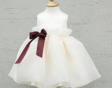 子供ドレス発表会・結婚式・おしゃれなDRESCCOのペルセポーネレッドワインリボンアイボリードレスの画像6