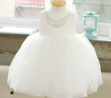 子供ドレス発表会・結婚式・おしゃれなDRESCCOのアイリスビジューネックレスビックリボンホワイトドレスの画像11