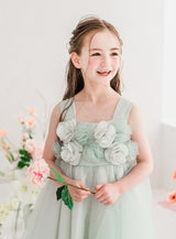 子供ドレス発表会・結婚式・おしゃれなDRESCCOのローズガーデンミントグリーンドレスの画像17