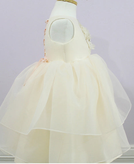 子供ドレス発表会・結婚式・おしゃれなDRESCCOのガイアパールフラワーコサージュアイボリードレスの画像10